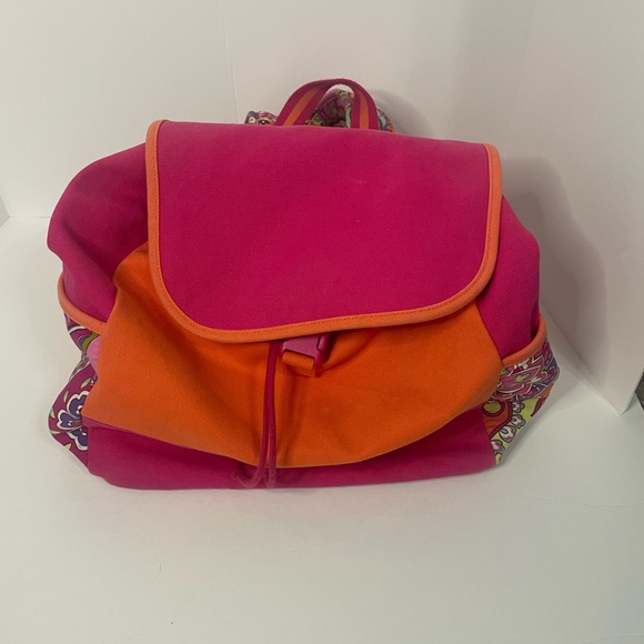 Vera Bradley Retired 2014 Pink Swirls Backpack - Picture 4 of 10